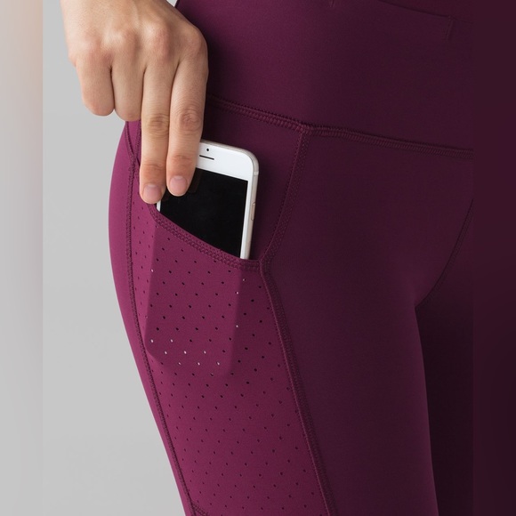 Lululemon Athletica Marvel Dark Pink Mind Over Miles Crop 17” Leggings size 4 - Picture 6 of 16